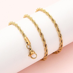 Золотой 3мм 304 ожерелья из цепей из нержавеющей стали, ионное покрытие (ip), золотые, 17.72 дюйм (45 см)