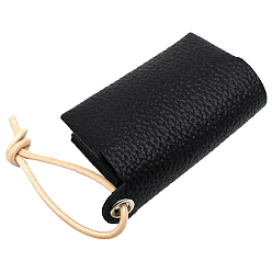 Черный 1 Карманный держатель для салфеток из искусственной кожи, многоразовый мешок для хранения салфеток, прямоугольные, чёрные, 210 мм