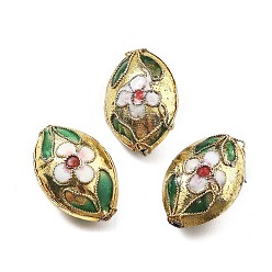 Светло-желтый Бусины ручной работы перегородчатой, овальные, светло-желтый, 19.5x13~13.5x9 мм, отверстие : 1 мм