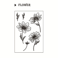Flower Clear Plastic Stamps, for DIY Scrapbooking, Photo Album Decorative, Cards Making, Flower, 160x110mm