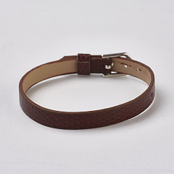 Сиена Ремешок для часов из искусственной кожи, ремешок для часов, подходят слайд-подвески, с железными застежками, платина, цвет охры, 8-3/4 дюйм (22.3 см), 7.5x1.5 мм