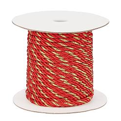 Orange Red 3-Ply Nylon Thread, Twisted Rope, for DIY Cord Jewelry Findings, Orange Red, 5.5mm, 25yard/wall