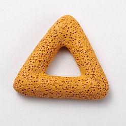 Orange Synthetic Lava Rock Big Triangle Pendants, Dyed, Orange, 51x56x11mm, Hole: 18x20mm