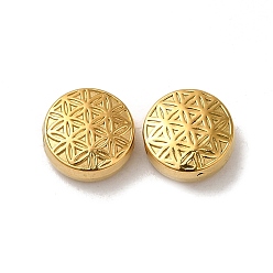 Real 18K Gold Plated 304 Stainless Steel Beads, Flat Round, Real 18K Gold Plated, 9.5x4mm, Hole: 1.6mm