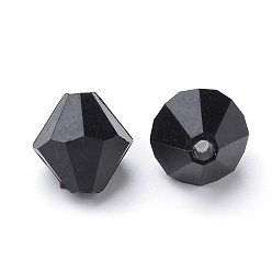 Black Transparent Acrylic Beads, Bicone, Black, 8x7.5mm, Hole: 2mm, about 2640pcs/500g
