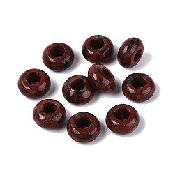 Mahogany Obsidian Natural Mahogany Obsidian European Beads, Large Hole Beads, Rondelle, 13~14.5x6.5~8.5mm, Hole: 5.5~6mm