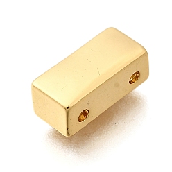 Настоящее золото 18K Латуни многожильных ссылки, прямоугольные, стойки покрытие, долговечный, без свинца и без кадмия, реальный 18 k позолоченный, 12x5.5x4.5 мм, отверстие : 1.4 мм