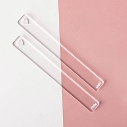 Сердце Линейка толщины прозрачной акриловой глины, инструменты моделирования, для керамического ремесла, сердце, 18x2.2x0.6 см, 2 шт / комплект