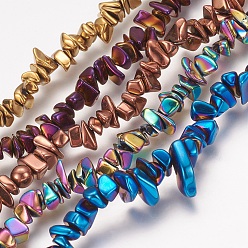 (52) Непрозрачная лаванда Гальванизировать немагнитных синтетический гематит бисер пряди, самородки, разноцветные, 5~15x4~8 мм, отверстие : 1 мм, 15.5 дюйм ~ 16.4 дюйм
