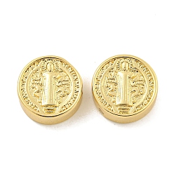 Real 18K Gold Plated Rack Plating Brass Pendants, Long-Lasting Plated, Lead Free & Cadmium Free, Round, Real 18K Gold Plated, 12x4.7mm, Hole: 1.8mm
