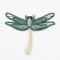 Teal Lace Embroidery Costume Accessories, Applique Patch, Sewing Craft Decoration, Dragonfly, Teal, 60x70x2mm
