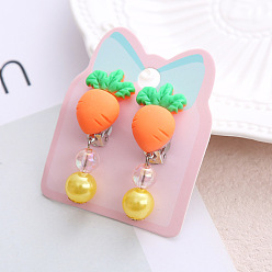 Carrot Клипсы из пластика для детей, платина, морковь, 40x15 мм