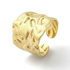 Настоящее золото 18K 304 открытые манжеты из нержавеющей стали, кованое кольцо для женщин, реальный 18 k позолоченный, регулируемый