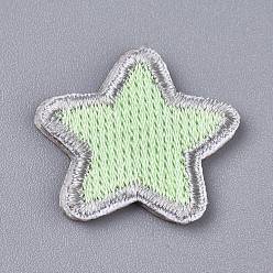 Hellgrün Computergesteuertes Stickstoff selbstklebende wiederverwendbare Patches, Patch aufkleben, für Kinderkleidung, Jacken, Jeans, Rucksäcke, Stern, hellgrün, 20x21x2 mm