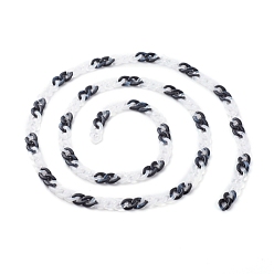 Schwarz Handgefertigte Acryl-Bordsteinketten, verdrillten Kette, Schwarz, 13.5x10x3 mm, 3.28 Fuß(1m)/Strang