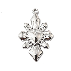 Нержавеющая Сталь Цвет 304 подвески из нержавеющей стали, Стрелки сердце очарование, анти-тускнение, цвет нержавеющей стали, 26x17x2.2 мм, отверстие : 1.2 мм