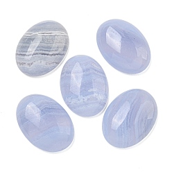 Синий Кружевый Агат Натуральный голубой агат шнурка кабошоны, овальные, 25x18x6.5 мм
