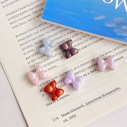 (52) Непрозрачная лаванда УФ-покрытие радужными переливающимися акриловыми бусинами, бусины с большим отверстием, бантом, разноцветные, 13.7x15 мм, отверстие : 4.5 мм, Около 500 шт / 500 г