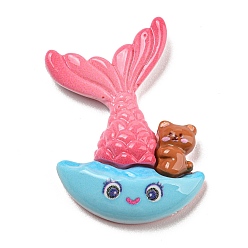 Русалка Симпатичные кабошоны из непрозрачной смолы, морские животные кабошоны, русалка, 34.5x27x8 мм