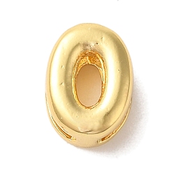 Letter O Стойки обшивки латунные подвески, письмо амулеты, без кадмия и без свинца, долговечная тарелка, реальный 18 k позолоченный, Письмо O, 8x6x4 мм, отверстие : 3 мм