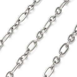 Нержавеющая Сталь Цвет 304 из нержавеющей стали Figaro цепи, несварные, цвет нержавеющей стали, 7x5x1 мм