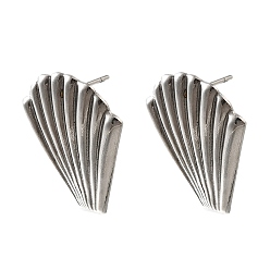 Нержавеющая Сталь Цвет 304 Выводы серьги из нержавеющей стали шпилька, формы раковины, цвет нержавеющей стали, 25.5x20.5 мм, отверстие : 3 мм, штифты : 0.8 мм