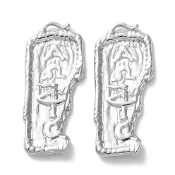 Платинированный Латунные подвески, без кадмия, без никеля и без свинца, прямоугольник амулеты, Реальная платина, 34.5x14.5x2 мм, отверстие : 3.5x1.5 мм
