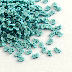 Turquoise Handmade Polymer Clay Nail Art Decoration Accessories, Butterfly, Turquoise, 2~3x3~4x1~2mm