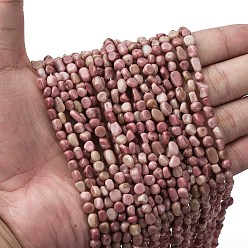 Родонит Природные родонит бисер нитей, самородки, 5~9x4~6x3~4.5 мм, отверстие : 0.7 мм, около 75~89 шт / нитка, 15.35'' (39 см) ~ 15.94'' (40.5 см)