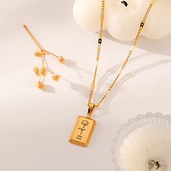 April Daisy 304 Кулон-подвеска в виде цветка-символа рождения из нержавеющей стали для женщин, реальный 18 k позолоченный, апрельская маргаритка, 18.11 дюйм (46 см)