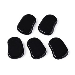 Черный Камень Натуральный черный бисер камень, горох, 44.5~45x31.5~32x9~9.5 мм, отверстие : 1.6~2 мм