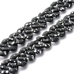 Schwarz Spritzlackierte ccb kunststoffpanzerketten, Karo, Schwarz, 32x30x7 mm, 39.37 Zoll (1 m)/Strang