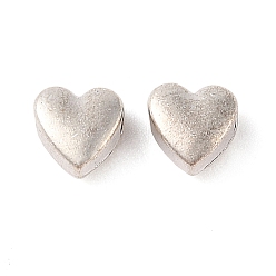 Античное Серебро Сплавочные овальные бусины тибетского стиля , без кадмия и без свинца, сердце, античное серебро, 7x7x4 мм, отверстие : 1.9 мм, Около 1639 шт / 1000 г