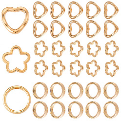 Золотой 180 шт. 3 стили ccb пластиковая рамка для бусин, золотые, 13~16x14~16x3~3.5 мм, отверстие : 1.4~1.6 мм, 60 шт / стиль