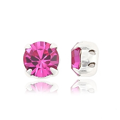 70350 Fuchsia Preciosa® maxima crystal в пришивной чашке, чешский хрусталь, с настройками латуни, 719 37 081 шатон (круглый), серебряные, 70350 фуксия, ss 39 (8.15~8.4 мм)