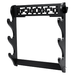 Black MDF Wall-mounted Knife and Sword Holder, Black, 380x385x73mm