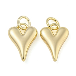Настоящее золото 18K Подвески сердце латуни, без кадмия, без никеля и без свинца, с целью перехода в кольце, реальный 18 k позолоченный, 14x10x3 мм, отверстие : 3.2 мм, ring: 4.8x0.8, отверстие : 3.2 мм