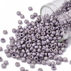 (554F) Matte Galvanized Lavender TOHO Round Seed Beads, Japanese Seed Beads, Frosted, (554F) Matte Galvanized Lavender, 8/0, 3mm, Hole: 1mm, about 1110pcs/50g