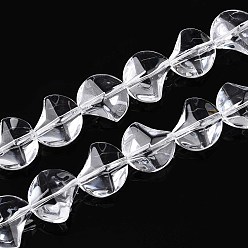 Прозрачный Краска для выпечки, прозрачные стеклянные бусины, нити, самородки, прозрачные, 13.5x13.5x8.5~9 мм, отверстие : 0.8~0.9 мм, около 50 шт / нитка, 26.38 дюйм (67 см)