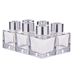 Белый 50 мл флакон для ароматерапии, стеклянный флакон для духов, летучая бутылка, квадратный, белые, 5x5x7 см, емкость: 50 мл, 6 шт / коробка