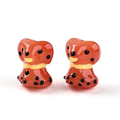 Седло Коричневый Эмалевые бусины ручной работы в технике лэмпворк, собака, седло коричневый, 17.5~18x14~14.5x12~13.5 мм, отверстие : 1 мм