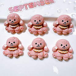 Светло-Коралловый Непрозрачные кабошоны из смолы, собака, свет коралловый, 23x23 мм