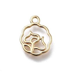 Настоящее золото 18K Латунные подвески, без кадмия, без никеля и без свинца, , реальный 18 k позолоченный, 12.5x10x1.5 мм, отверстие : 1.4 мм