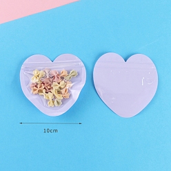 Фиолетовый Пластиковая сумка с замком на молнии, сумки для хранения, мешок с самоуплотнением, сердце, фиолетовые, 10x10 см