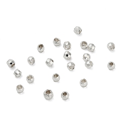 Серебро Латунные бусины, рондель, долговечный, стойки покрытие, без свинца и без кадмия, граненые, серебряные, 2.5x2 мм, отверстие : 1 мм