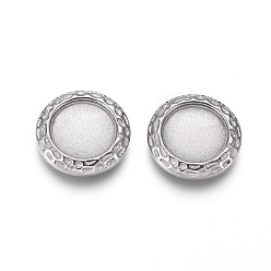 Stainless Steel Color Tarnish Resistant 304 Stainless Steel Cabochons Settings, Flat Round, Stainless Steel Color, 17x2.5mm, Tray: 12mm