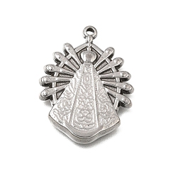 Color de Acero Inoxidable 304 colgantes de acero inoxidable, encantos de nossa señora aparecida, color acero inoxidable, 28.5x22x2.5 mm, agujero: 1.2 mm