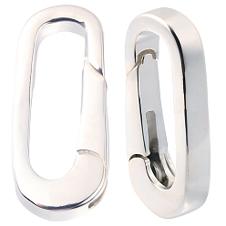 Серебро 2 шт. 925 Кольца с пружинным затвором из стерлингового серебра, 1двусторонняя полировальная салфетка из замши для серебра, серебряные, 13x5.5x2 мм, отверстие : 9.5x3 мм