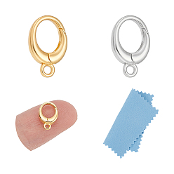 (52) Непрозрачная лаванда 2 шт. 2 цвета 925 кольца-пружинки из стерлингового серебра, овальные, с замшевой тканью из поликарбоната квадратной серебряной полировальной салфеткой, разноцветные, 1 мм, отверстие : 12x7.5x2.5 мм, 1.4 шт / цвет