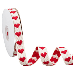 Красный 1лента ко Дню святого Валентина из полиэстера и хлопка, вышивка сердечком лентой, красные, 5/8 дюйм (15 мм), около 10.00 ярдов (9.14 м) / комплект
